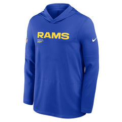 Nike Los Angeles Rams Sideline Pure Fury Performance Long Sleeve Hoodie T-Shirt Royal
