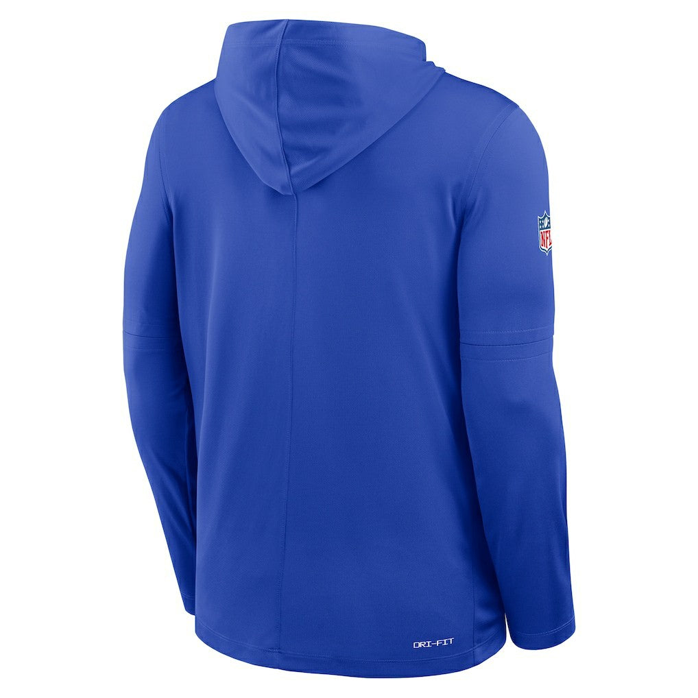 Nike Los Angeles Rams Sideline Pure Fury Performance Long Sleeve Hoodie T-Shirt Royal