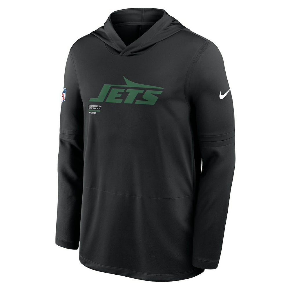 Nike New York Jets Sideline Pure Fury Performance Long Sleeve Hoodie T-Shirt Black