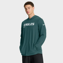 Nike Philadelphia Eagles Sideline Pure Fury Performance Long Sleeve Hoodie T-Shirt Green