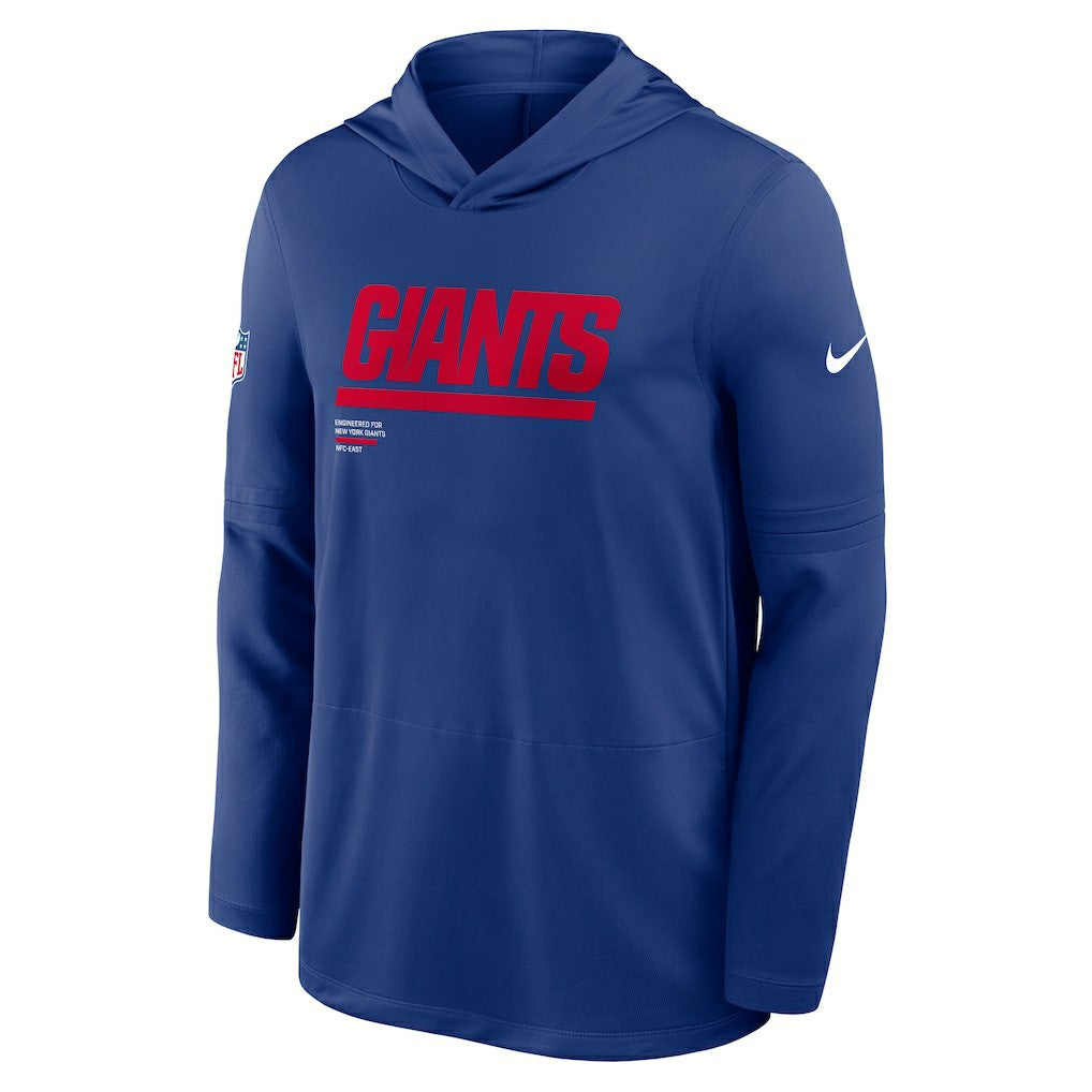 Nike New York Giants Sideline Pure Fury Performance Long Sleeve Hoodie T-Shirt Royal