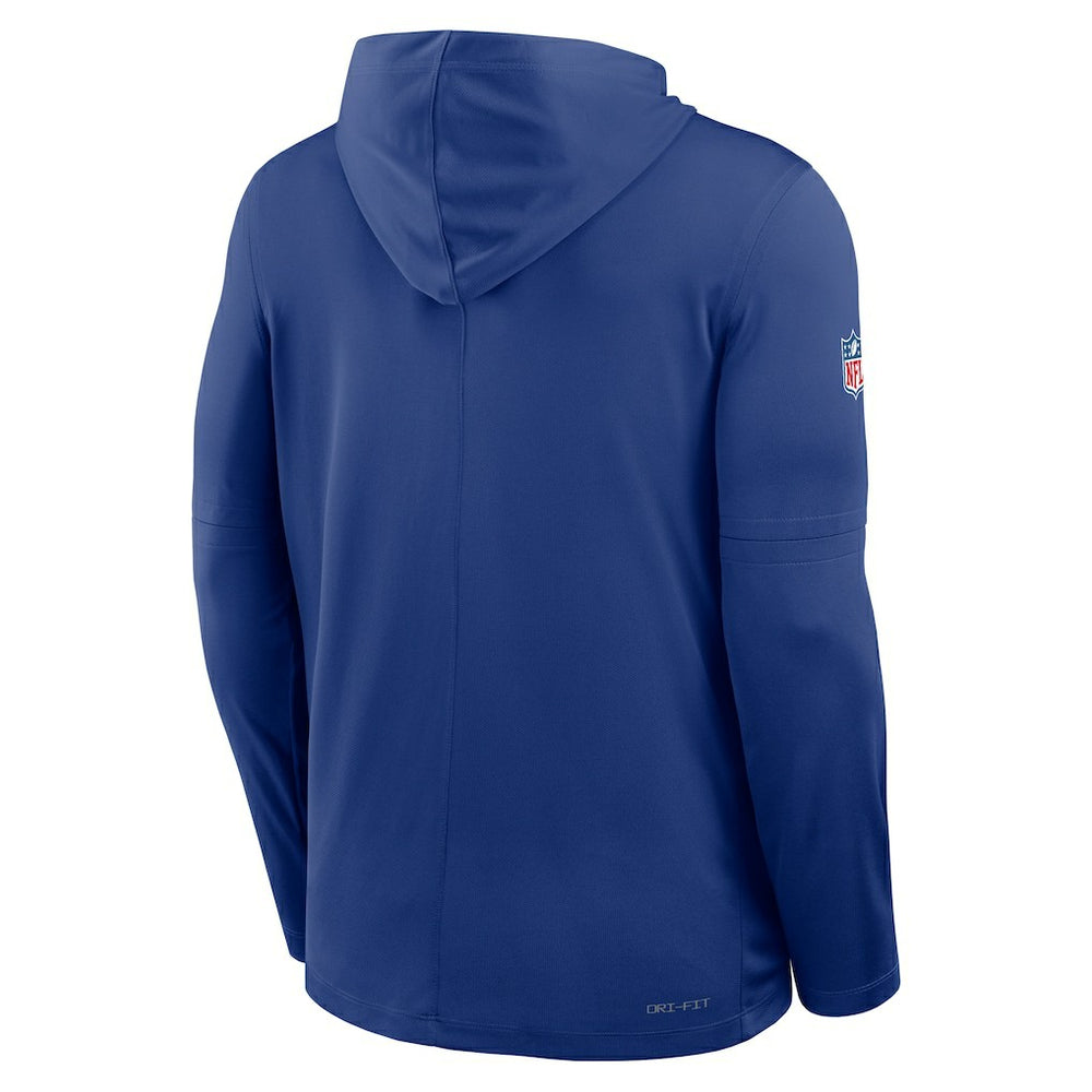 Nike New York Giants Sideline Pure Fury Performance Long Sleeve Hoodie T-Shirt Royal