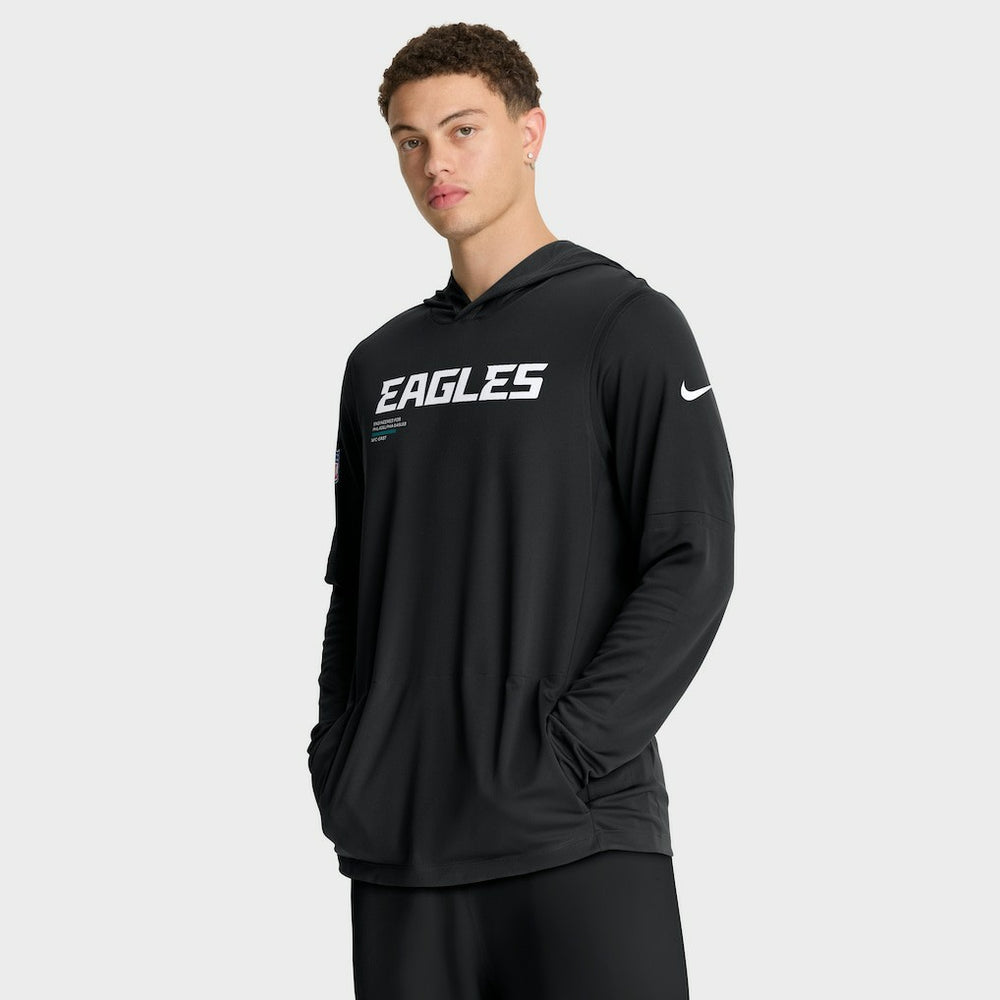 Nike Philadelphia Eagles Sideline Pure Fury Performance Long Sleeve Hoodie T-Shirt Black