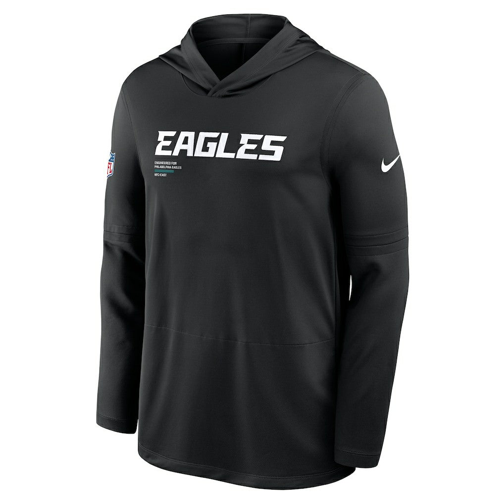Nike Philadelphia Eagles Sideline Pure Fury Performance Long Sleeve Hoodie T-Shirt Black