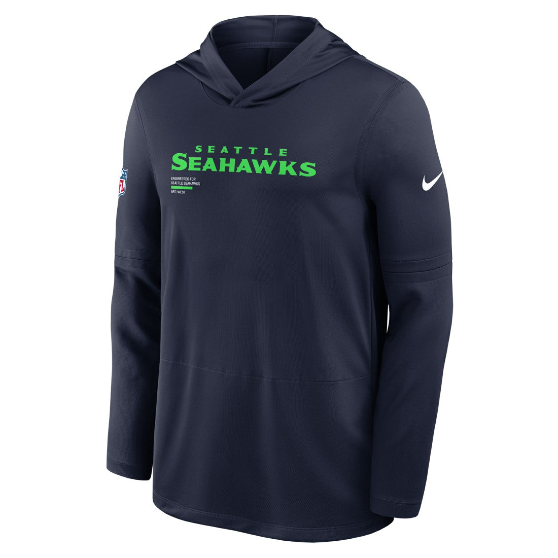 Nike Seattle Seahawks Sideline Pure Fury Performance Long Sleeve Hoodie T-Shirt College Navy