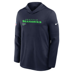 Nike Seattle Seahawks Sideline Pure Fury Performance Long Sleeve Hoodie T-Shirt College Navy