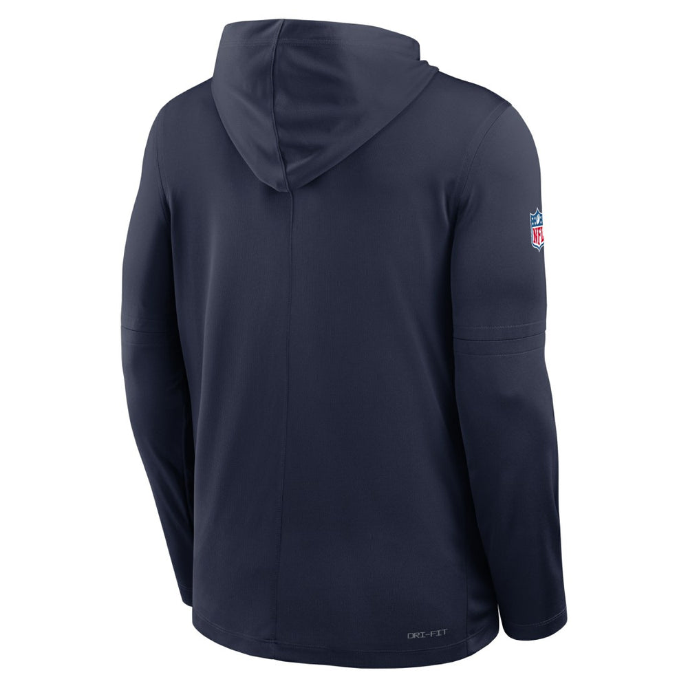 Nike Seattle Seahawks Sideline Pure Fury Performance Long Sleeve Hoodie T-Shirt College Navy