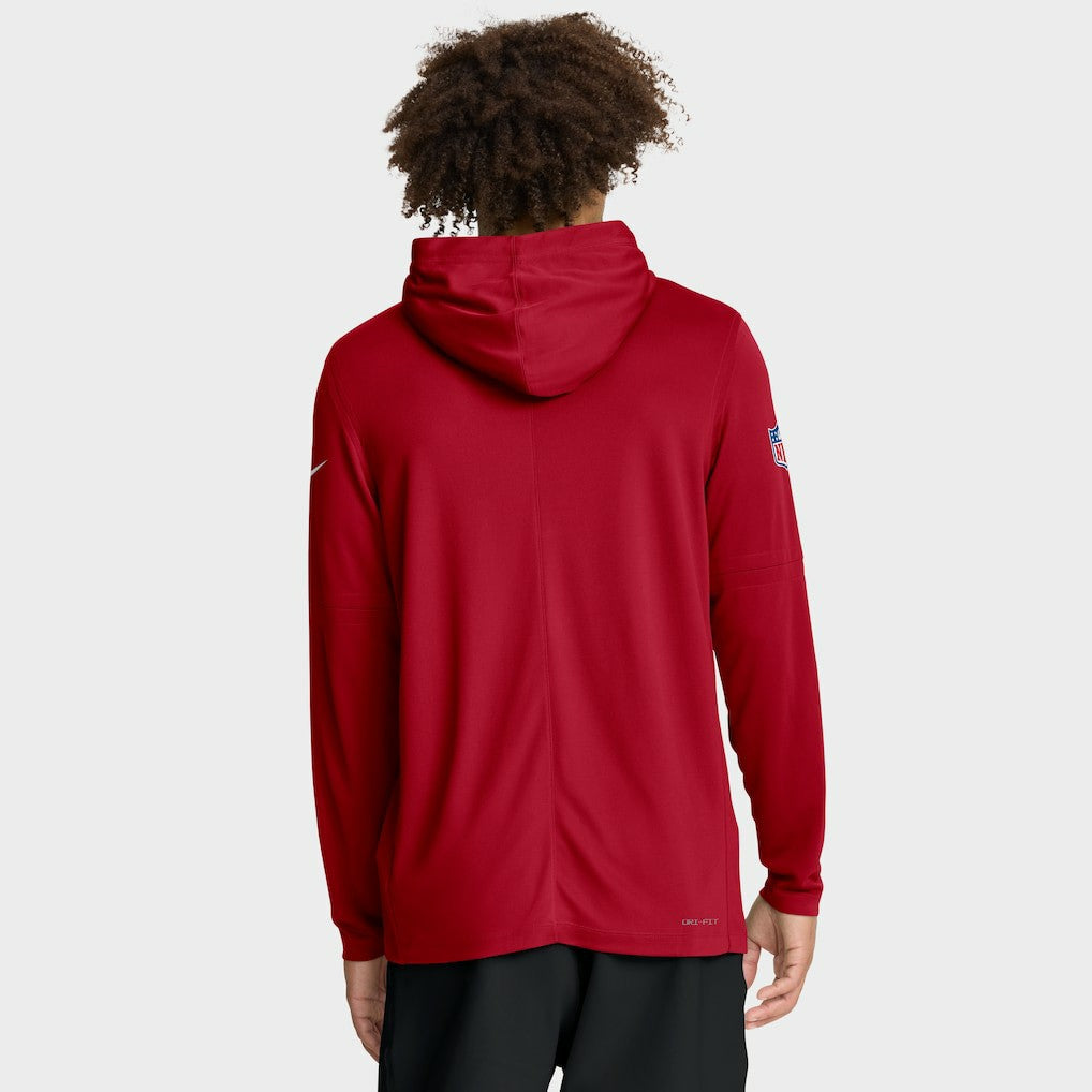 Nike Tampa Bay Buccaneers Sideline Pure Fury Performance Long Sleeve Hoodie T-Shirt Red