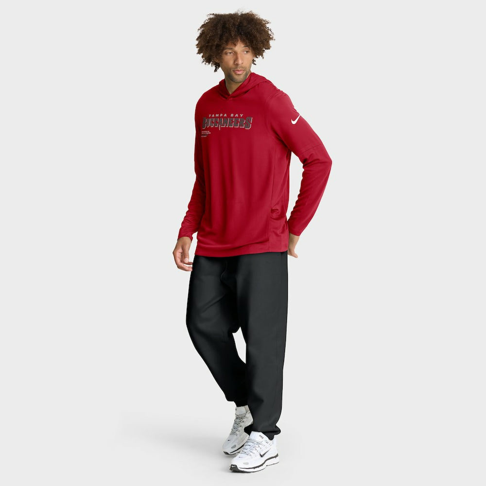 Nike Tampa Bay Buccaneers Sideline Pure Fury Performance Long Sleeve Hoodie T-Shirt Red