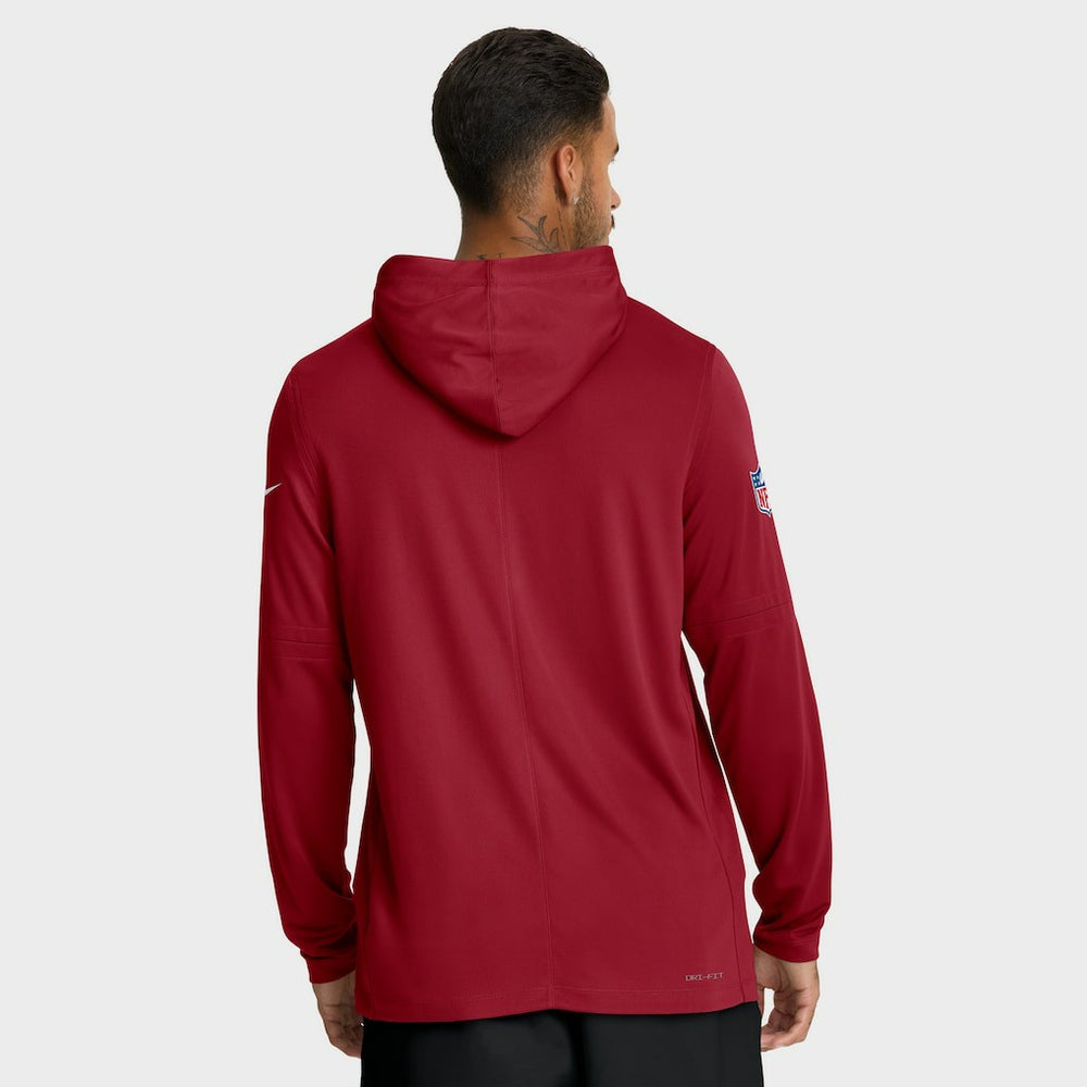 Nike Arizona Cardinals Sideline Pure Fury Performance Long Sleeve Hoodie T-Shirt Cardinal