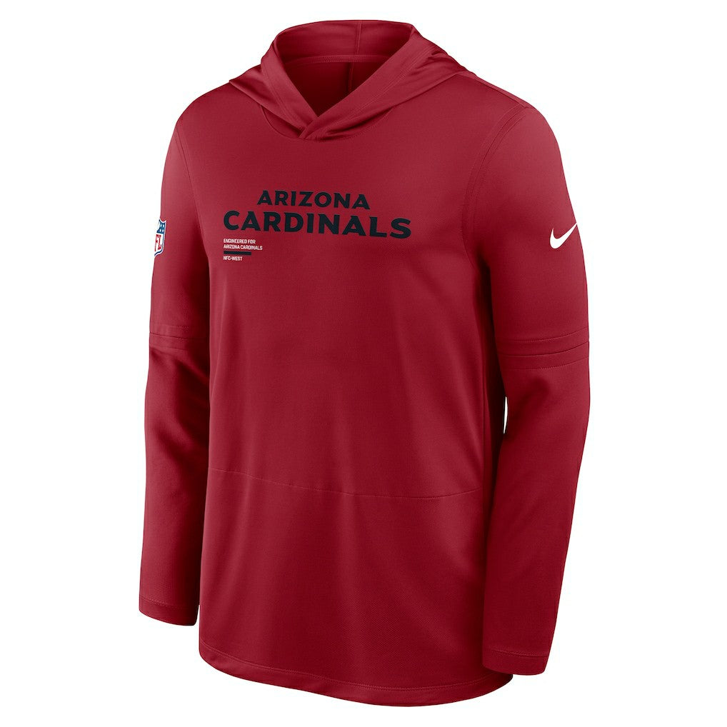 Nike Arizona Cardinals Sideline Pure Fury Performance Long Sleeve Hoodie T-Shirt Cardinal