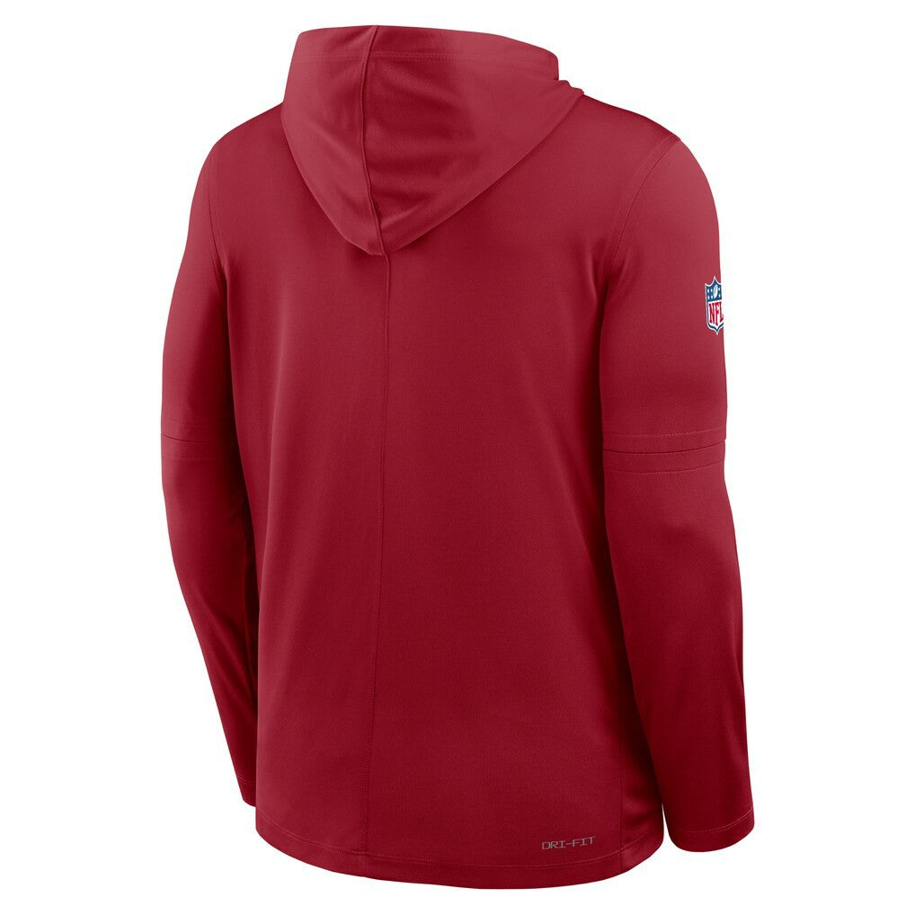 Nike Arizona Cardinals Sideline Pure Fury Performance Long Sleeve Hoodie T-Shirt Cardinal