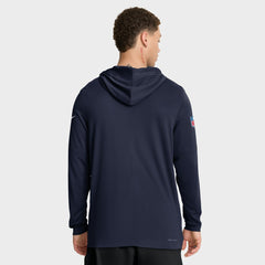Nike Tennessee Titans Sideline Pure Fury Performance Long Sleeve Hoodie T-Shirt Navy