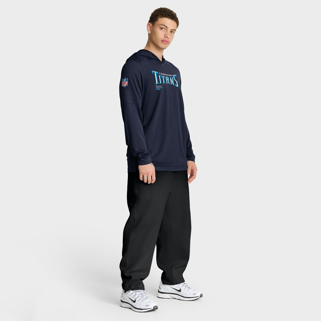 Nike Tennessee Titans Sideline Pure Fury Performance Long Sleeve Hoodie T-Shirt Navy