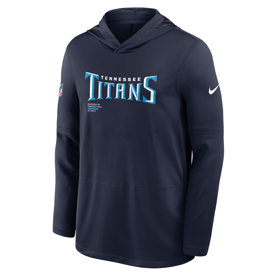 Nike Tennessee Titans Sideline Pure Fury Performance Long Sleeve Hoodie T-Shirt Navy