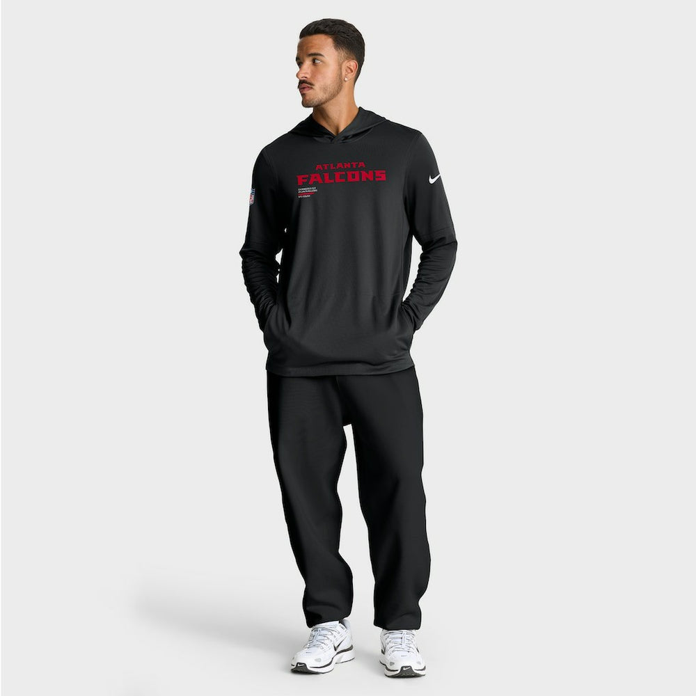 Nike Atlanta Falcons Sideline Pure Fury Performance Long Sleeve Hoodie T-Shirt Black