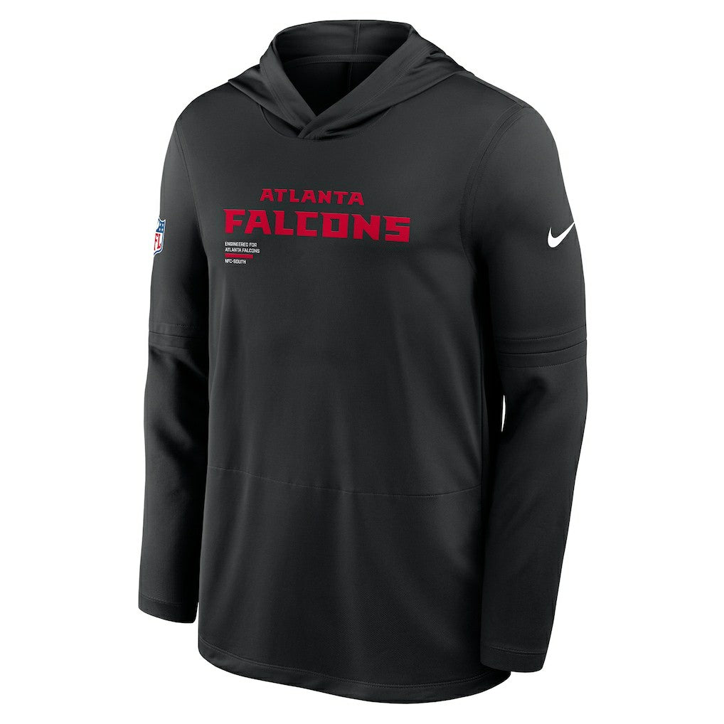 Nike Atlanta Falcons Sideline Pure Fury Performance Long Sleeve Hoodie T-Shirt Black