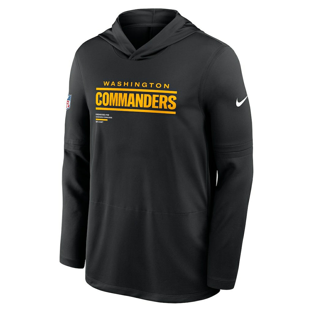Nike Washington Commanders Sideline Pure Fury Performance Long Sleeve Hoodie T-Shirt Black