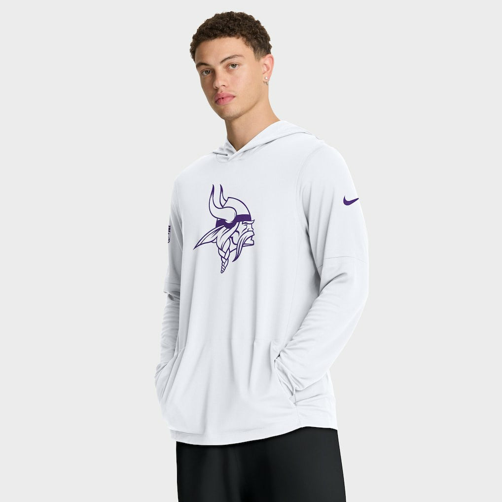Nike Minnesota Vikings Sideline Option Read Dri-FIT Long Sleeve Hoodie T-Shirt  White