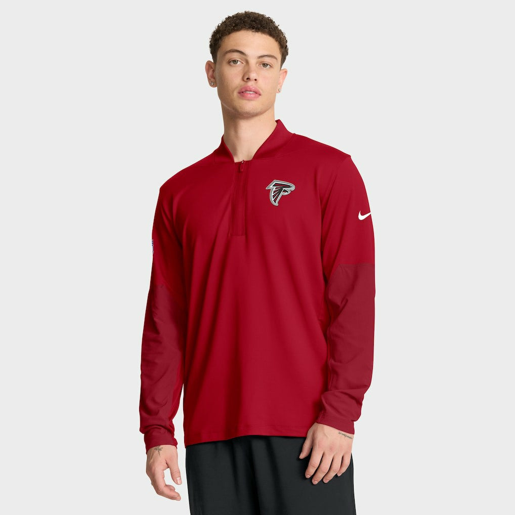 Nike Atlanta Falcons Sideline Dri-FIT Half-Zip Pullover Red