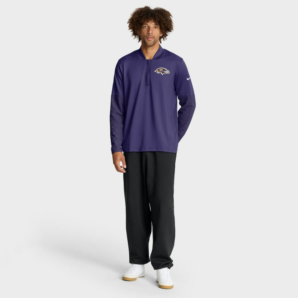 Nike Baltimore Ravens Sideline Dri-FIT Half-Zip Pullover Purple