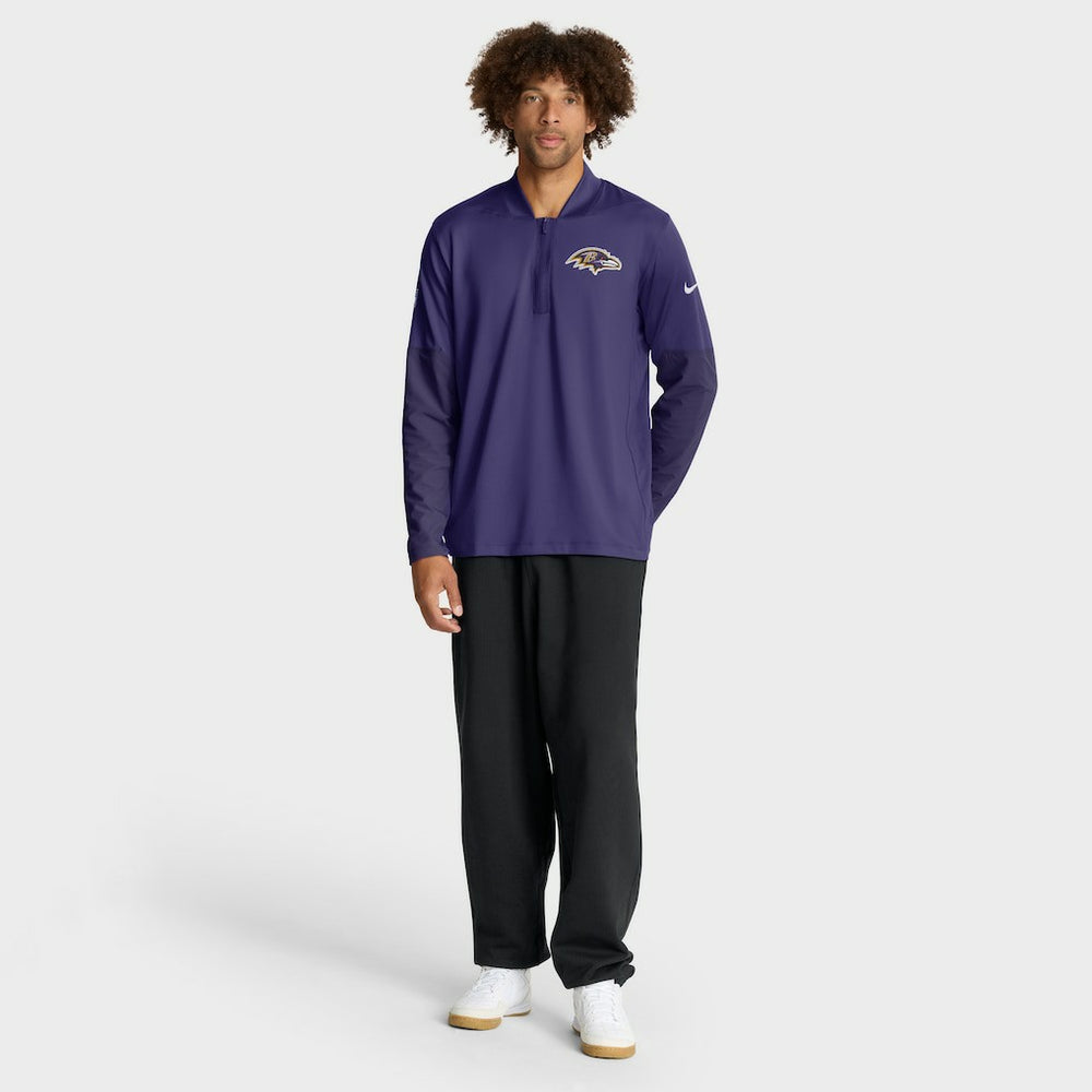 Nike Baltimore Ravens Sideline Dri-FIT Half-Zip Pullover Purple