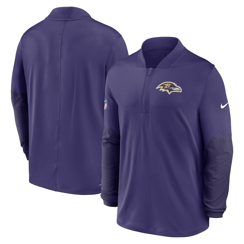Nike Baltimore Ravens Sideline Dri-FIT Half-Zip Pullover Purple