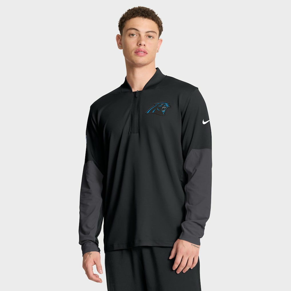 Nike Carolina Panthers Sideline Dri-FIT Half-Zip Pullover Black