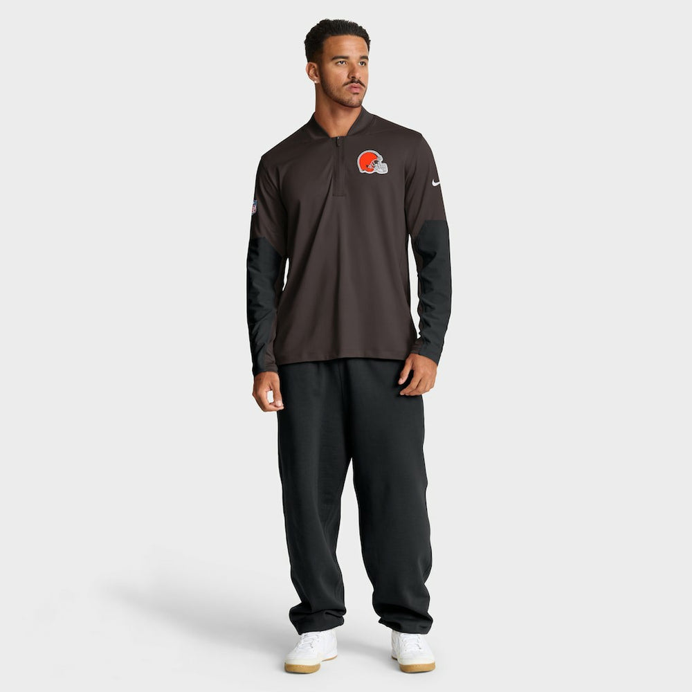 Nike Cleveland Browns Sideline Dri-FIT Half-Zip Pullover Brown