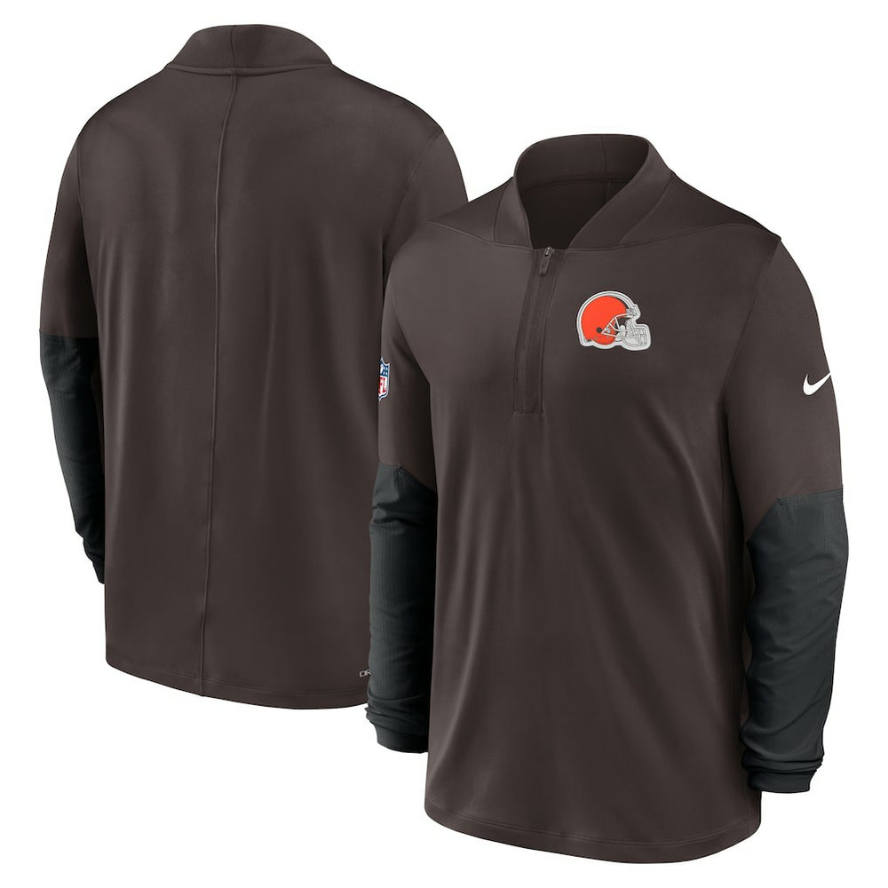Nike Cleveland Browns Sideline Dri-FIT Half-Zip Pullover Brown