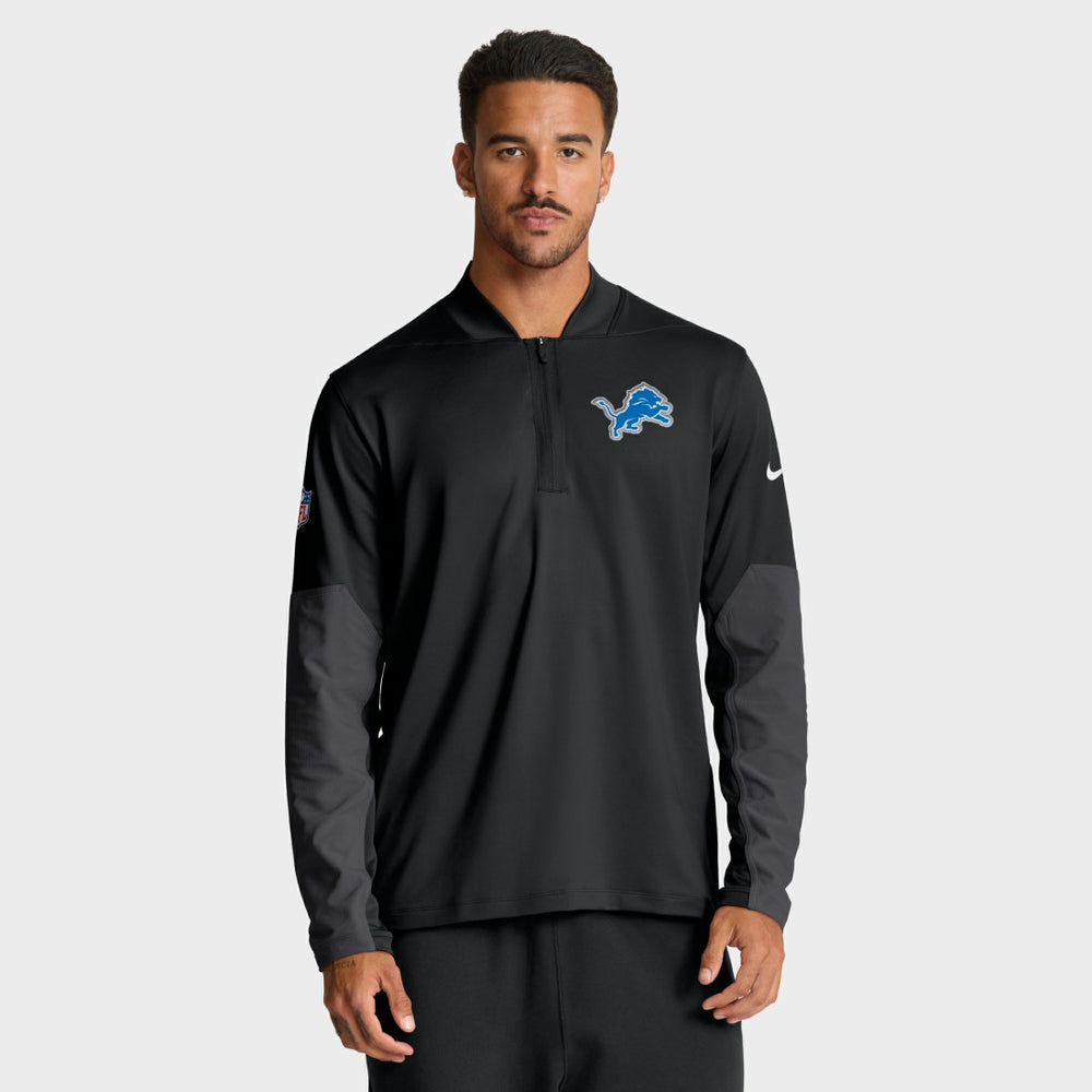 Nike Detroit Lions Sideline Dri-FIT Half-Zip Pullover Black