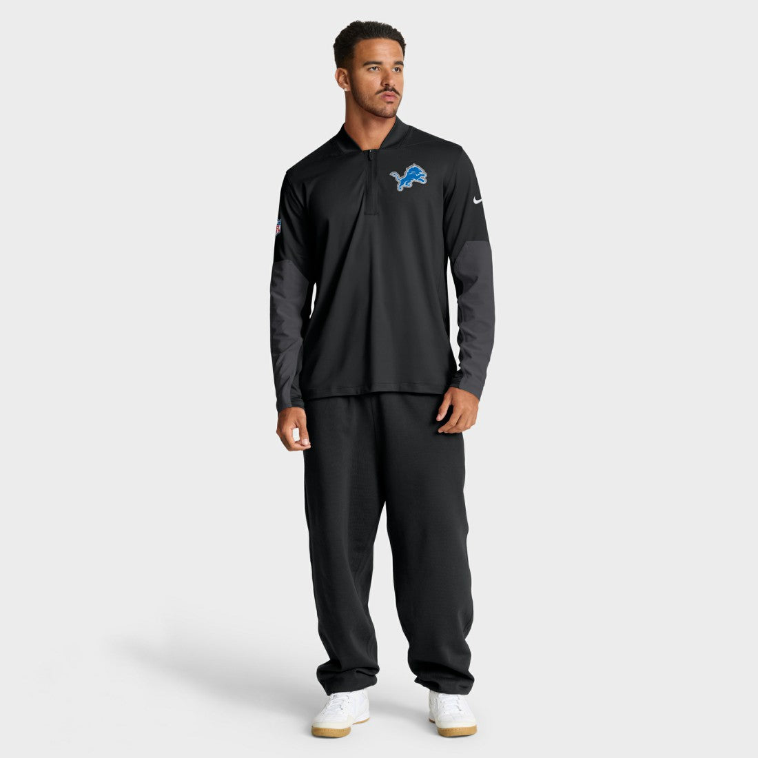 Nike Detroit Lions Sideline Dri-FIT Half-Zip Pullover Black