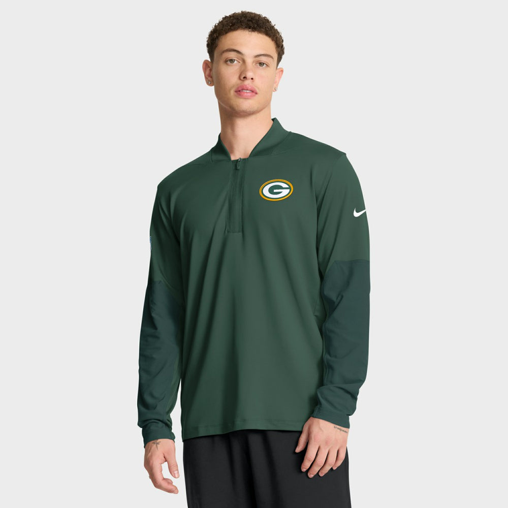 Nike Green Bay Packers Sideline Dri-FIT Half-Zip Pullover Green