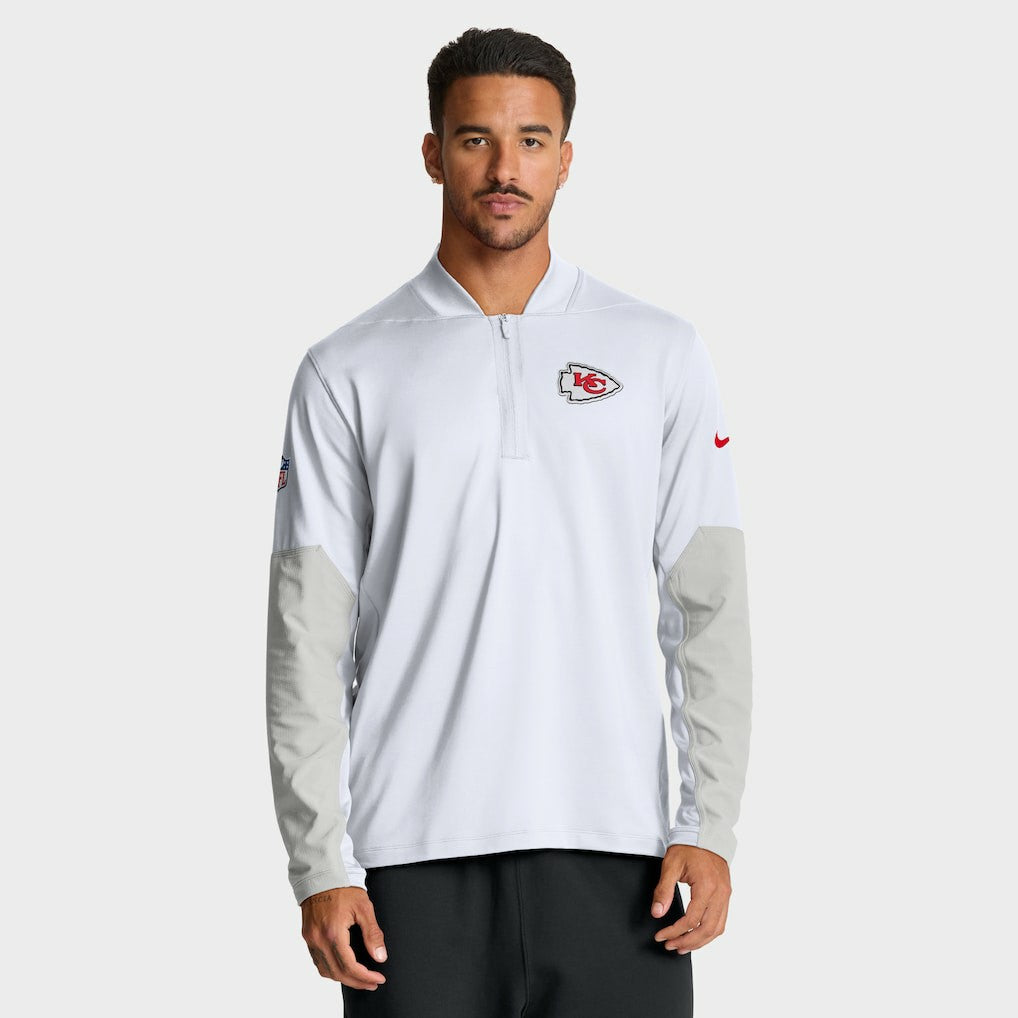 Nike Kansas City Chiefs Sideline Dri-FIT Half-Zip Pullover White
