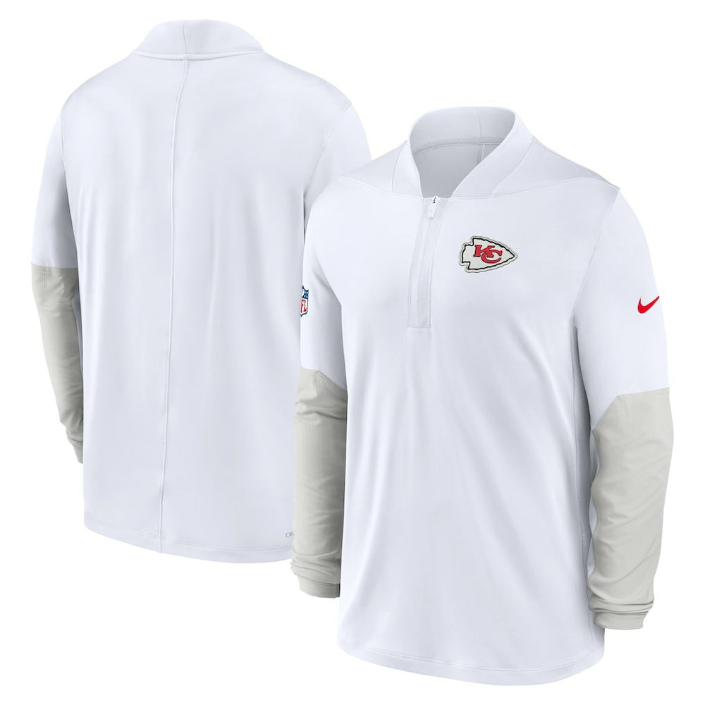 Nike Kansas City Chiefs Sideline Dri-FIT Half-Zip Pullover White