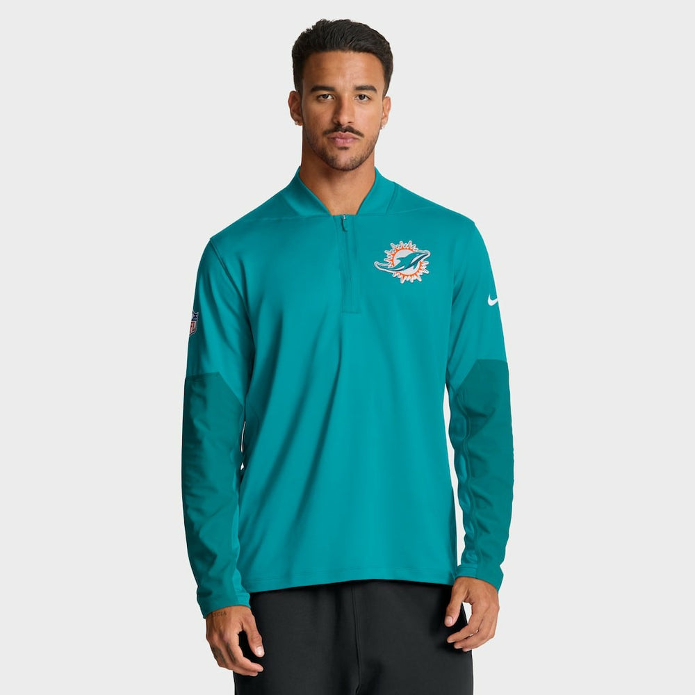 Nike Miami Dolphins Sideline Dri-FIT Half-Zip Pullover Aqua