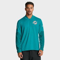 Nike Miami Dolphins Sideline Dri-FIT Half-Zip Pullover Aqua