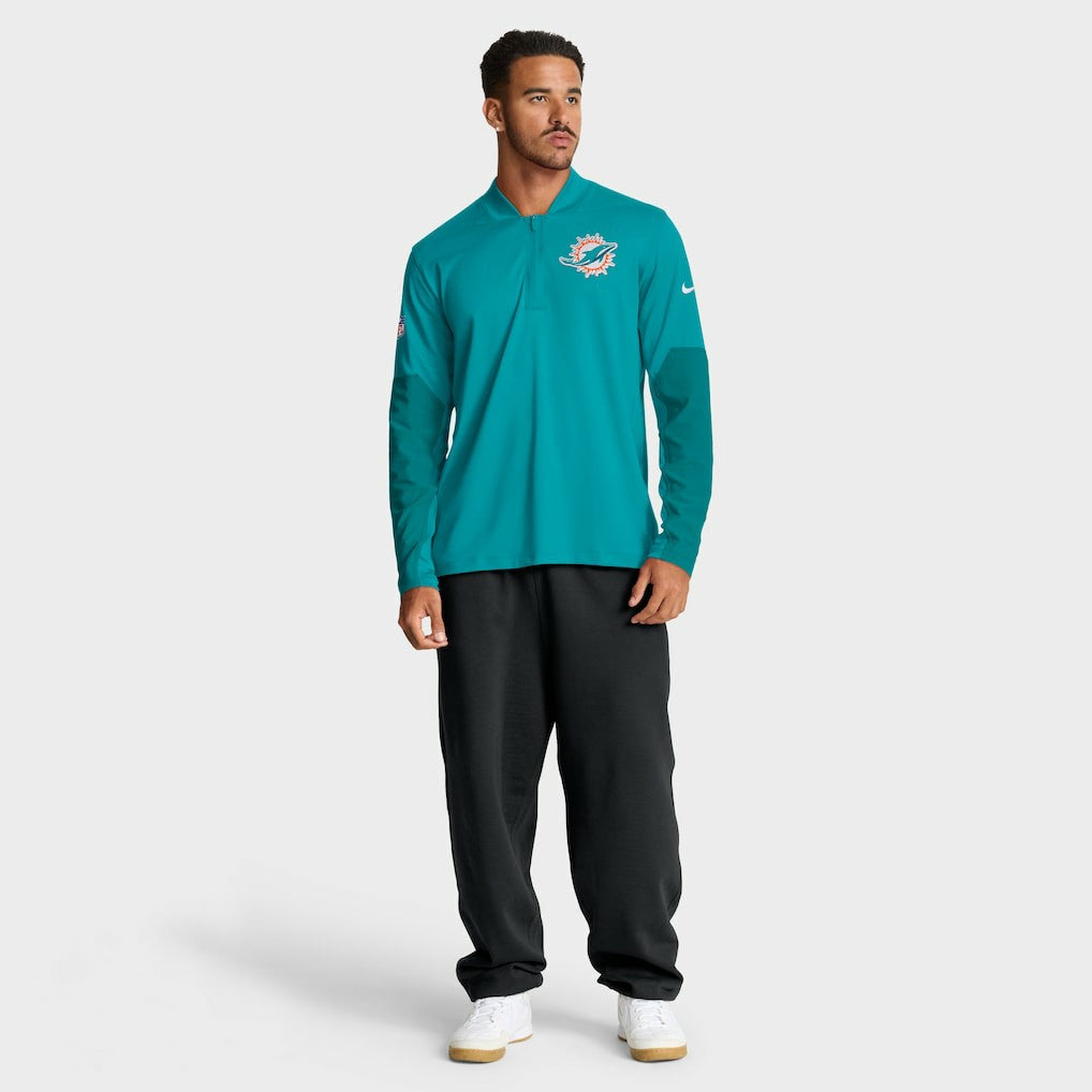 Nike Miami Dolphins Sideline Dri-FIT Half-Zip Pullover Aqua