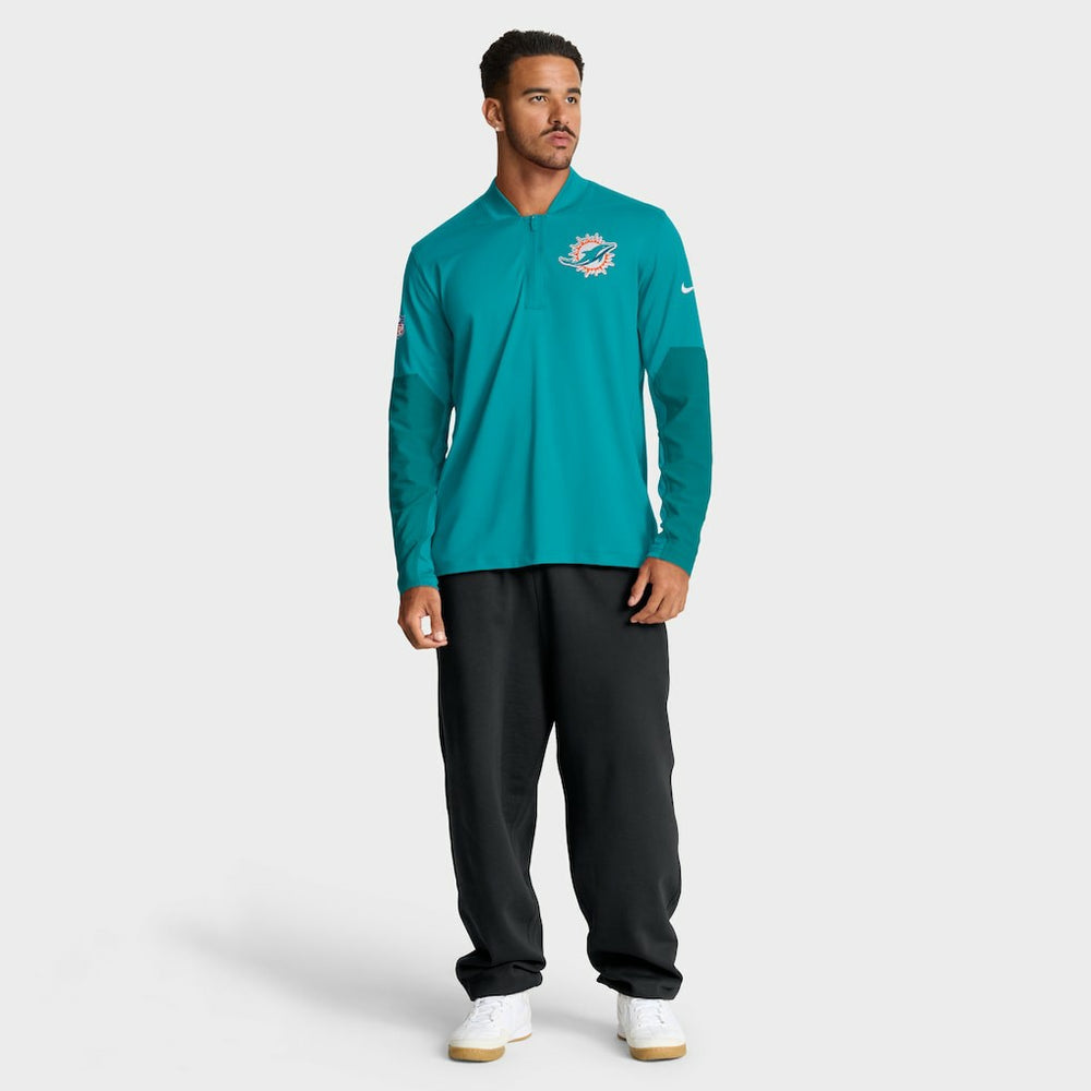Nike Miami Dolphins Sideline Dri-FIT Half-Zip Pullover Aqua