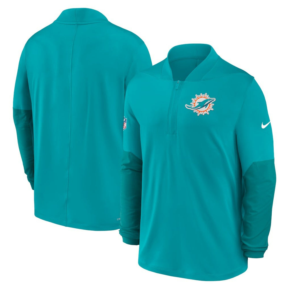 Nike Miami Dolphins Sideline Dri-FIT Half-Zip Pullover Aqua