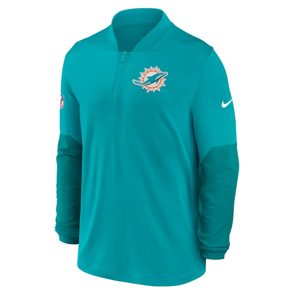 Nike Miami Dolphins Sideline Dri-FIT Half-Zip Pullover Aqua