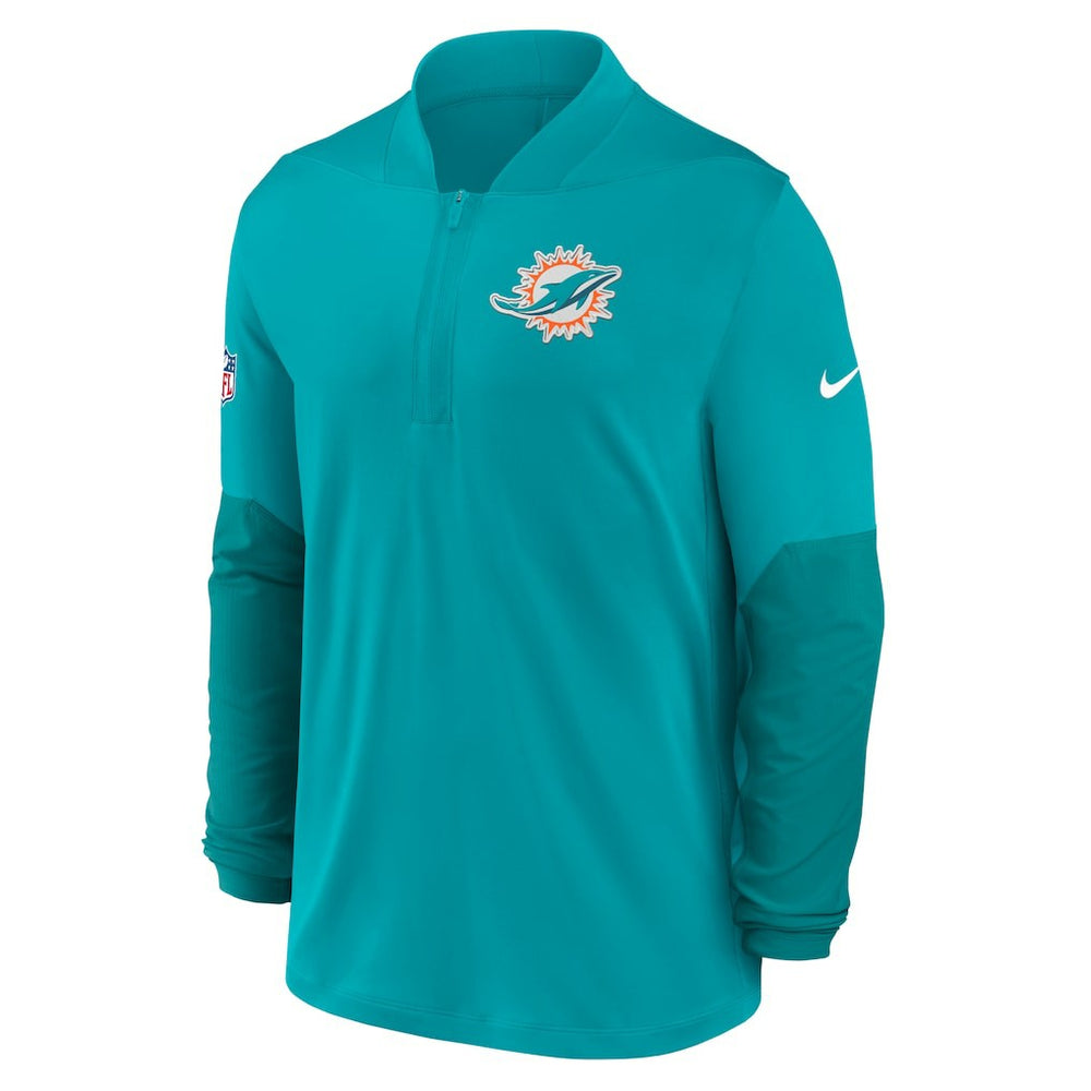 Nike Miami Dolphins Sideline Dri-FIT Half-Zip Pullover Aqua