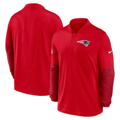 Nike New England Patriots Sideline Dri-FIT Half-Zip Pullover Red