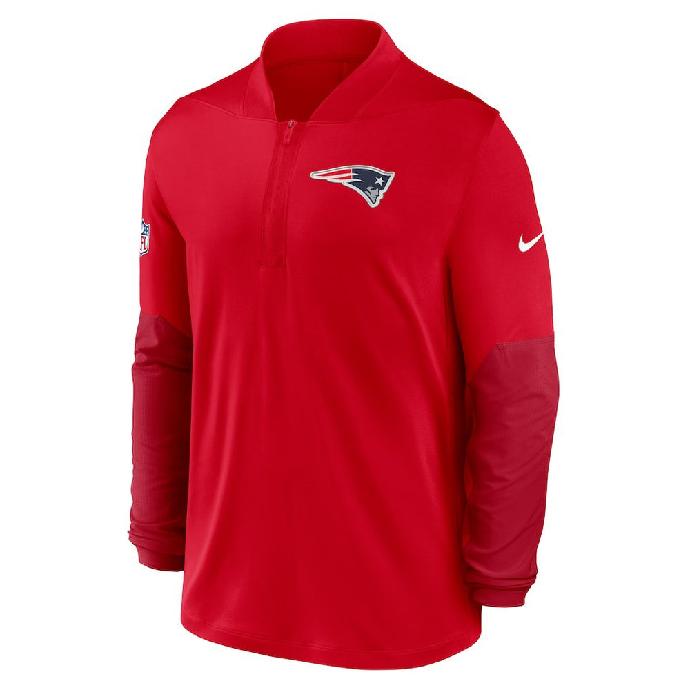 Nike New England Patriots Sideline Dri-FIT Half-Zip Pullover Red