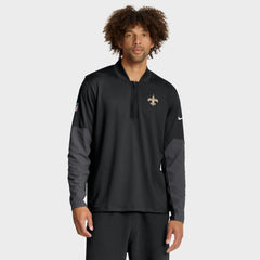 Nike New Orleans Saints Sideline Dri-FIT Half-Zip Pullover Black