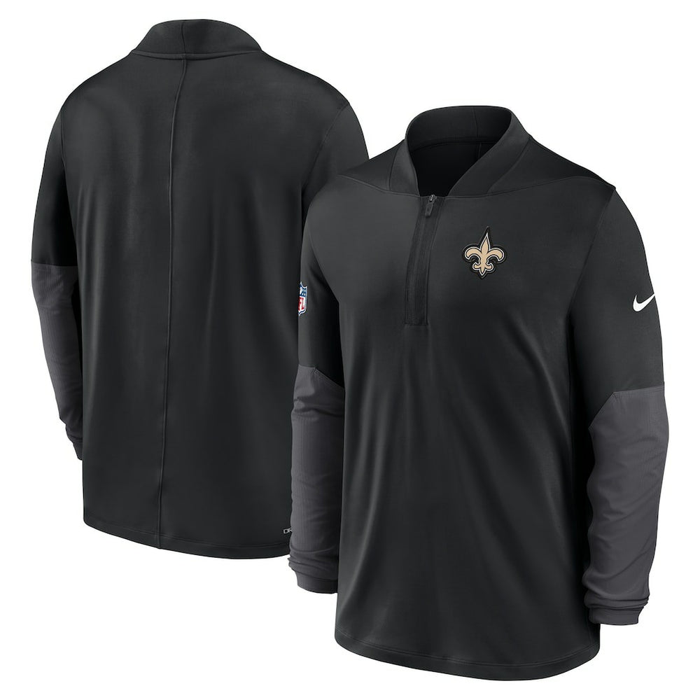Nike New Orleans Saints Sideline Dri-FIT Half-Zip Pullover Black