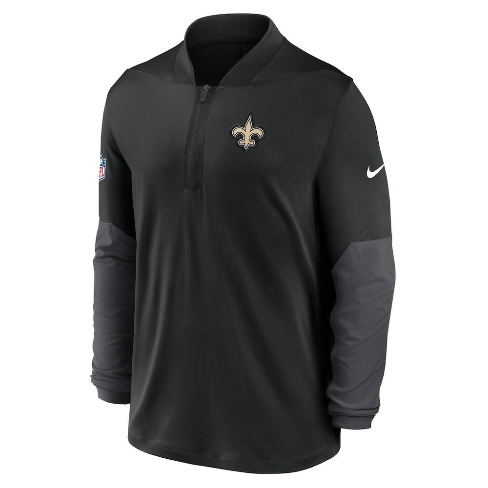 Nike New Orleans Saints Sideline Dri-FIT Half-Zip Pullover Black