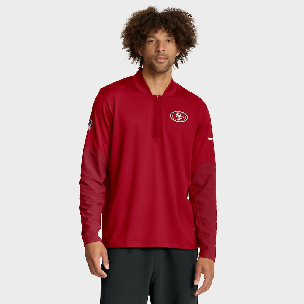 Nike San Francisco 49ers Sideline Dri-FIT Half-Zip Pullover Scarlet
