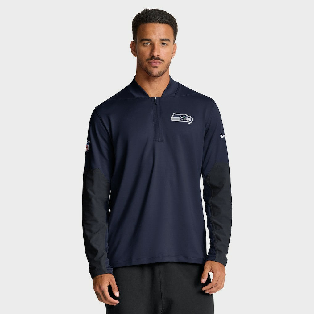 Nike Seattle Seahawks Sideline Dri-FIT Half-Zip Pullover College Navy