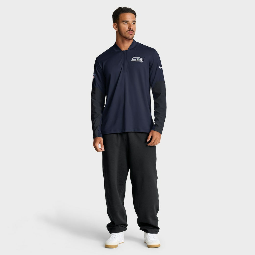Nike Seattle Seahawks Sideline Dri-FIT Half-Zip Pullover College Navy